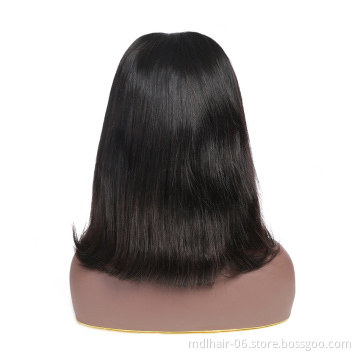 Peruvian Natural Human Hair Wigs Short Bob Cut Straight Virgin Single Donor Raw Human Hair Peruvian 13x4 Lace Frontal Bob Wig